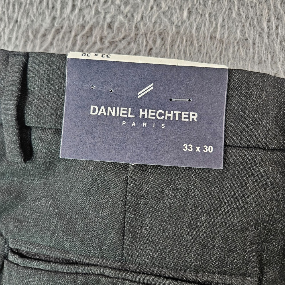 NWT Daniel Hechter Dress Pants‎ Men 33 x 30 Flat Front Gray